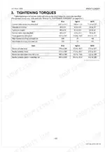 kubota-la714au-c-front-loader-workshop-manual-9y111-07800-torque-47.webp Kubota LA714AU-C front loader tightening torque specification table for mounting bolts, hydraulic couplers, and cylinder heads.