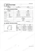 Kubota LA714AU, LA854AU loader and bucket technical specifications table with dimensions, cylinder bore, and stroke data.
