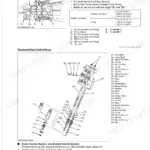 Kubota LA764 control valve disassembly, exploded view, torque specs, and boom and bucket control section procedures.