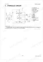 kubota-la764-front-loader-workshop-manual-9y111-07120-hydraulic-30-1.webp Kubota LA764 hydraulic circuit diagram showing control valves, cylinders, relief valve, and port flow paths.