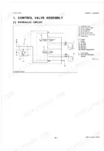 kubota-la844-front-loader-workshop-manual-9y111-01680-hydraulic-24.webp Kubota LA844 hydraulic circuit diagram for the control valve assembly, showing boom and bucket cylinders and relief valve.