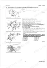kubota-la844-front-loader-workshop-manual-9y111-01680-procedures-43.webp Kubota LA844 procedures for disassembling and assembling the front loader bucket, boom, and hydraulic cylinders.
