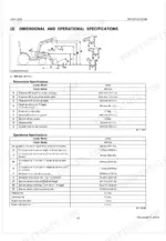 kubota-la844-front-loader-workshop-manual-9y111-01680-specs-12.webp Kubota LA844 loader dimensional and operational specifications table and diagram for MX5100 tractor model.