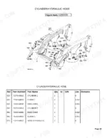 Kubota LA844 exploded view diagram and parts list for cylinder and hydraulic hose assembly components.
