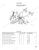 Kubota LA844 exploded view diagram and parts list for the main frame assembly, including bolts and washers.