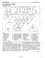 kubota-m-110-m-120-tractor-service-manual-hydraulic-215.webp Kubota M-110, M-120 hydraulic circuit diagram showing power shift system components, valves, and oil flow paths.