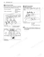 Kubota M100GX, M110GX, M126GX, M135GX hydraulic unit diagrams showing mode selector switch, position control, and draft indicator.