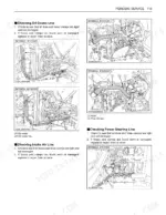Kubota M100GX, M110GX, M126GX, M135GX service diagrams for checking oil cooler, intake air, and power steering lines.