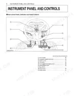 kubota-m108s-tractor-operator-manual-controls-28.webp Kubota M108S instrument panel and controls diagram showing steering wheel, pedals, levers, and switch locations.