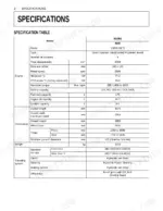 kubota-m108s-tractor-operator-manual-specs-22.webp Kubota M108S tractor specification table listing engine, dimensions, weight, and traveling system technical data.