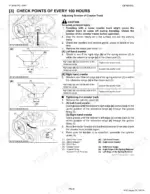 kubota-m126xdtpc-tractor-workshop-manual-9y111-03630-procedures-27-1.webp Kubota M126XDTPC maintenance procedure for adjusting crawler track tension, including diagrams and adjustment tables.