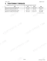 kubota-m135x-s-tractor-workshop-manual-9y121-04100-torque-33.webp Kubota M135X-S front axle tightening torque table for flange yoke, drive case, pivot adjusting screw, and main frame.