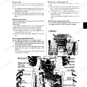 Kubota M4500, M4500DT, M5500, M5500DT, M7500, M7500DT operator manual page showing instrument panel indicators and controls.