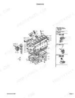 kubota-m4500dt-tractor-parts-catalog-engine-parts-6.webp Kubota M4500DT exploded view diagram of the engine crankcase assembly with numbered component parts list.
