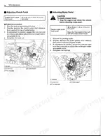 kubota-m4900-to-m9000-tractor-operator-manual-controls-17.webp Kubota M4900, M5700, M6800S, M8200, M9000 maintenance manual page showing clutch and brake pedal adjustment procedures.