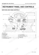 kubota-m5091n-m5101n-tractor-operator-manual-controls-34.webp Kubota M5091N, M5101N instrument panel and controls diagram showing steering wheel, pedals, and switch locations.