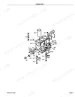 kubota-m5500dt-tractor-parts-catalog-engine-parts-5.webp Kubota M5500DT exploded view diagram of the engine crankcase assembly showing cylinder block, bearings, and bolts.