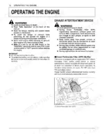 kubota-m5660suh-m5660suhd-tractor-operator-manual-operations-34.webp Kubota M5660SUH, M5660SUHD engine operating procedures, DPF muffler safety warnings, and component diagram.