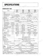 Kubota M5700, M6800, M8200, M9000 technical specification table for engine, dimensions, and hydraulic systems.