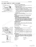 Kubota M59, TL1350, BT1200 100-hour maintenance procedures for cleaning the air cleaner element and fuel filter.