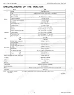 Kubota M59, TL1350, BT1200 tractor specifications table including engine, capacities, dimensions, and weight data.