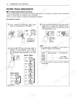 Kubota M6040, M7040, M8540, M9540 PTO speed display mode switching procedure and numerical code settings table.