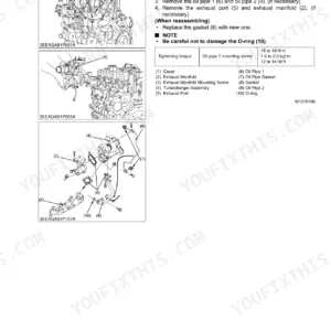 Kubota V2607-DI-T-E3B V3007 V3307 engine exploded view page 127 component assembly