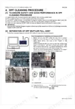 kubota-v3800-v6108-diesel-engine-workshop-manual-9y111-07331-procedures-15.webp Kubota V3800, V6108 DPF muffler cleaning and separation procedure, including diagnostic tool connection and serial number locations.