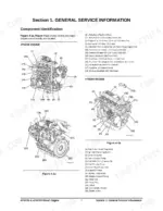 Yanmar 4TNV98, 4TNE98 engine component identification diagrams and numbered parts lists for service reference.