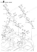 08fe5faf-b-exploded-view-21 Yanmar Vio40-2 exploded view diagram of engine mount components, brackets, and hardware assembly.