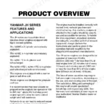 Yanmar 3JH5E, 4JH5E, 4JH4-TE, 4JH4-HTE1, 4JH4-HTE product overview page detailing engine features, applications, and usage.