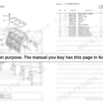 Yanmar 3TNV series parts catalog page - cylinder block exploded view and parts list