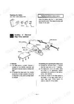 135ab3b8-b-procedures-48 Yanmar 6CX(M)-ETE manual page showing battery replacement steps and electrical bilge pump installation diagram.