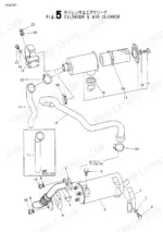 160aa210-b-page-21 Yanmar VIO10, Vio 10, Yanmar Crawler Backhoe, Vio10-R, 2TNE68-BV exploded view diagram of the silencer and air cleaner assembly.