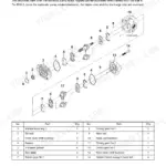 Yanmar SV08-1 hydraulic pump exploded view diagram and parts list with component numbers 1 through 14.