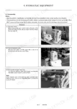1cbf6696-b-procedures-134 Yanmar SV08-1 hydraulic pump disassembly procedure showing match marking and bolt removal steps with photos.
