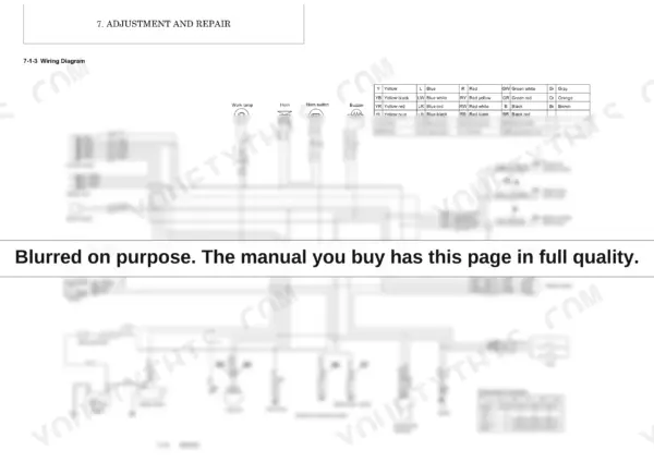Yanmar SV08-1 wiring diagram showing electrical connections for starter, battery, glow plug, lamps, and switches.