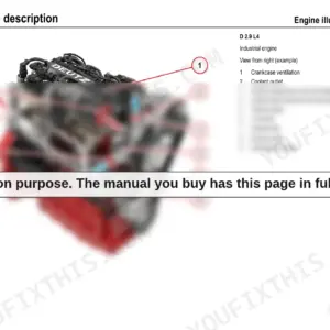 Yanmar V100 Deutz D 2.9 L4 engine right side view diagram showing coolant, exhaust, and air intake components.
