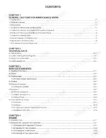 2ce310d5-b3-page-5 Manitou America Z17/170Z service manual table of contents for chapters 1-4 covering maintenance, technical data, and engine.