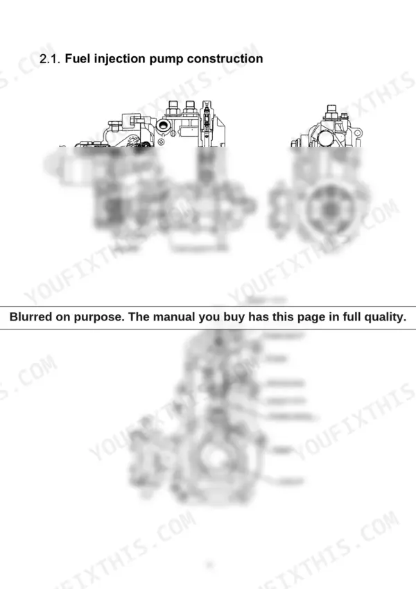 Yanmar YPES-ML series fuel injection pump construction diagram showing governor, plunger, and delivery valve.