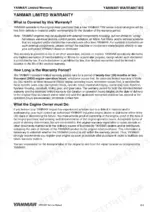 31df769a-b-operations-9 Yanmar 3TNV88F service manual page detailing limited warranty coverage, periods, and owner responsibilities.