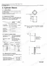 33d92de7-b-clearances-20 Cylinder sleeve measurement and insertion specs — Yanmar 6LYA marine diesel engine overhaul.