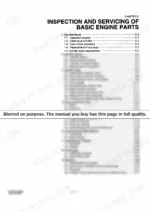 33d92de7-b-toc-16 Engine parts inspection chapter contents — Yanmar 6LYA marine diesel service manual.