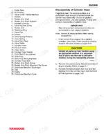 346c670e-b-procedures-121 Yanmar TNV series, 2TNV70, 3TNV70, 3TNV76 cylinder head disassembly procedure and parts list for engine components.