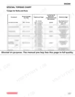 346c670e-b-torque-115 Yanmar TNV series, 2TNV70, 3TNV70, 3TNV76 engine special torque chart for bolts, nuts, and glow plug specifications.
