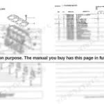 Yanmar 4TNV94L-NHZ, 4JH-DT, 4JH-DTZA, 4JH-DTZ, 4JH-DTZY cylinder block exploded view diagram and parts list table.
