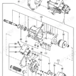 Yanmar B25V-1, 3TNE78A - B1A, B6040 exploded view diagram of the hydraulic oil pump and joint assembly components.