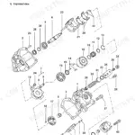 Yanmar ViO10 (EP) hydraulic equipment exploded view diagram showing pump components, housing, springs, and seals.