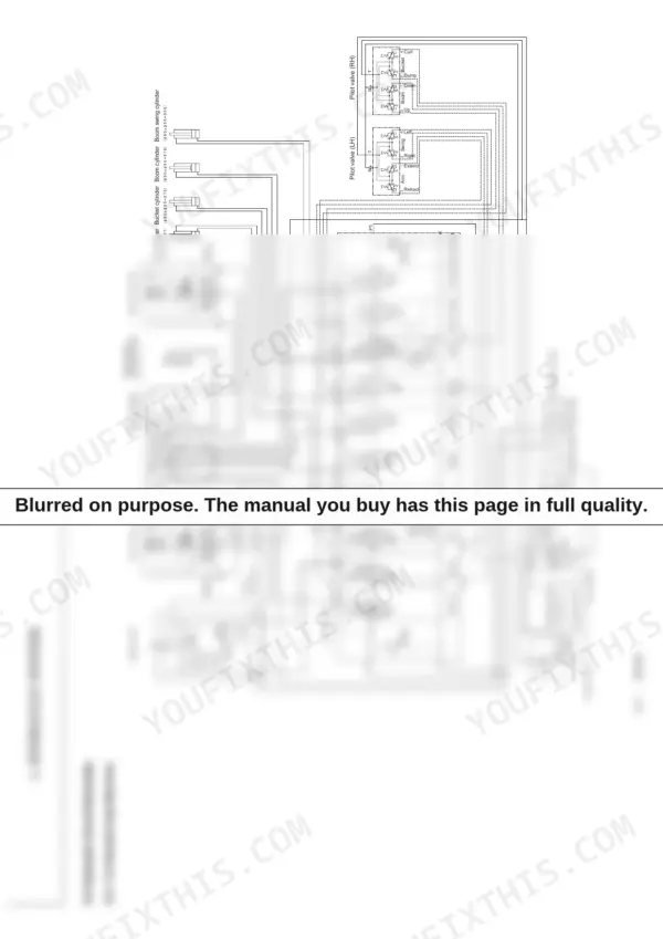 Yanmar ViO10 (EP) hydraulic circuit schematic showing control valve, pilot valves, pump, and cylinder connections.