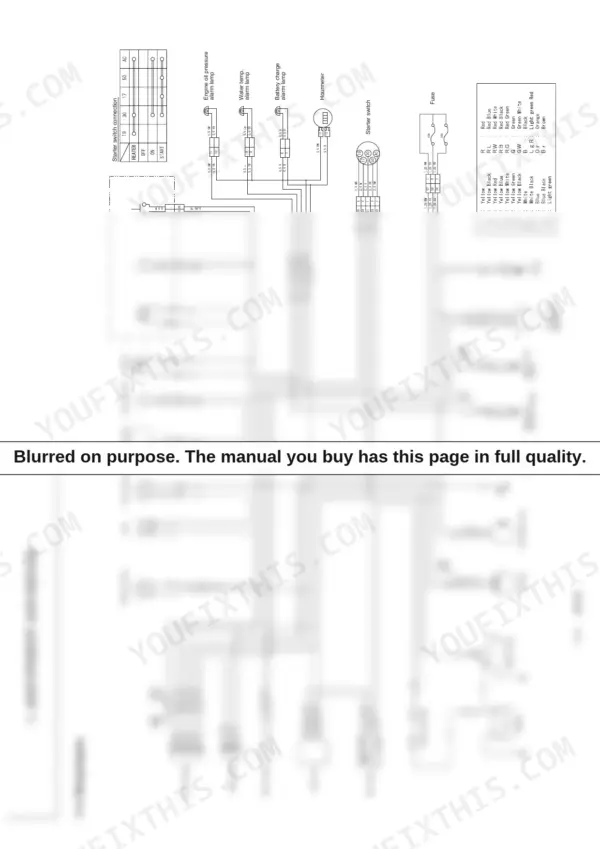 Yanmar ViO10 (EP) wiring diagram showing starter switch, glow plug, engine stop solenoid, and electrical components.